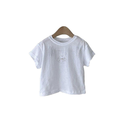 Summer Baby Kids Teddy Cartoon T-shirt in European and American Style