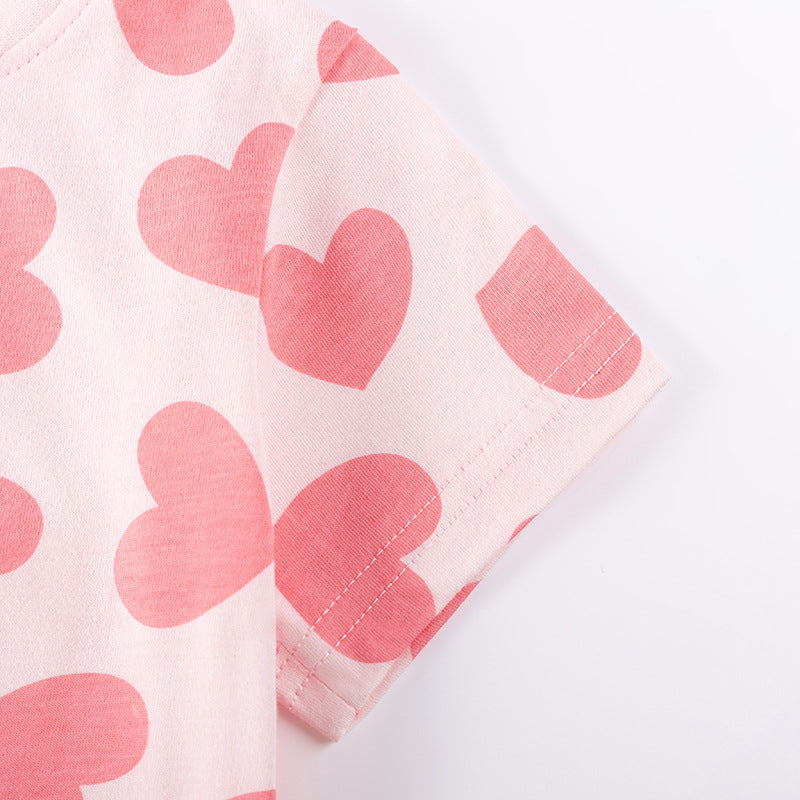 Summer Arrival Hearts Pattern Short Sleeves Dress for Stylish Girls, MyKids-USA®, Baby & Toddler Dresses, MyKids-USA -  -  -  -  -  -  - .