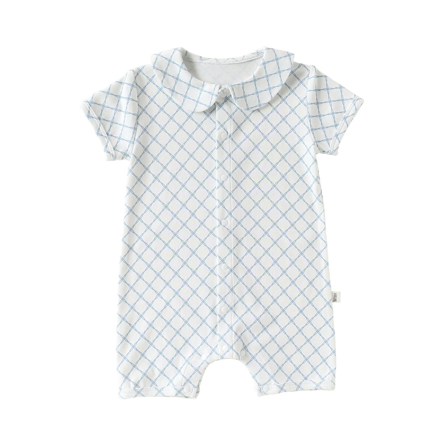 Summer Arrival Baby Unisex Short Sleeves Geometric Pattern Single Breasted Rompers, MyKids-USA®, Baby & Children's One-Pieces, MyKids-USA - Size/Age - 66 (3-6M) - Color - Blue -  -  - TR2604212301-B.