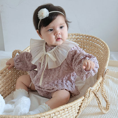 Autumn Arrival Baby Girls Long Sleeves Purple Onesies, MyKids-USA®, Baby One-Pieces, MyKids-USA - Size/Age - 66 (3-6M) - Color - Purple -  -  - TR2409272238-A