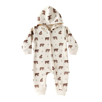 Autumn Arrival Baby Unisex Long Sleeves Animals Cartoon Pattern Hooded Rompers, MyKids-USA®, Baby One-Pieces, MyKids-USA - Size/Age - 66 (3-6M) - Color - Beige -  -  - TR2509062159-B