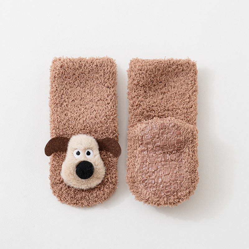 Winter Thick Baby Unisex Breathable Puppy Pattern Cute Walking Socks, MyKids-USA®, Baby & Toddler Socks & Tights, MyKids-USA - Size/Age - S (0-1Y) - Color - Brown -  -  - TR2511142340-B