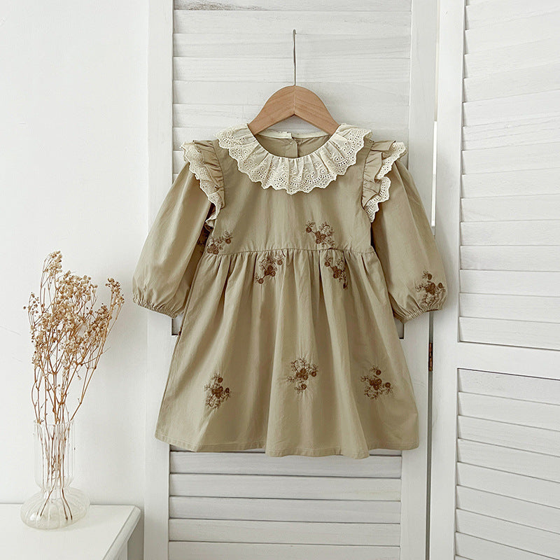 Arrival Autumn Baby Kids Girls Long Sleeves Vintage Floral Embroidery Pattern French Collar Onesies and Dress – Princess Sister Matching Set, MyKids-USA®, Baby & Toddler Outfits, MyKids-USA - Size/Age - 66 (3-6M) - Color - Light Green -  -  - TR2408181138-B