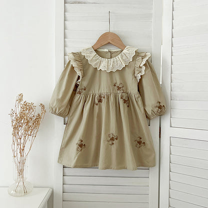 Arrival Autumn Baby Kids Girls Long Sleeves Vintage Floral Embroidery Pattern French Collar Onesies and Dress – Princess Sister Matching Set, MyKids-USA®, Baby & Toddler Outfits, MyKids-USA - Size/Age - 66 (3-6M) - Color - Light Green -  -  - TR2408181138-B