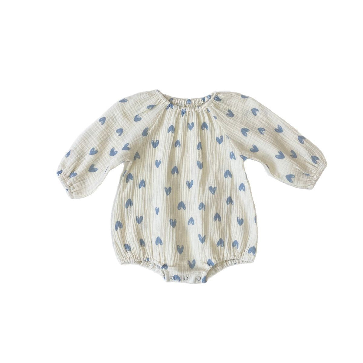 Summer and Autumn Arrival Baby Girls Long Sleeves Hearts Pattern Thin Bodysuit