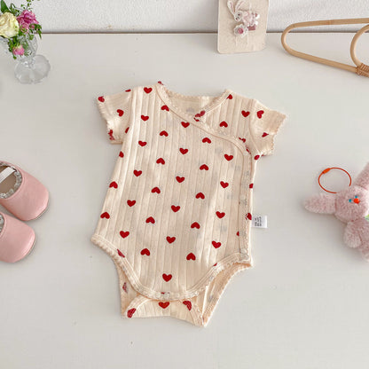 Arrival Summer Baby Girls Butterfly-bows Pattern Sleeveless or Short Sleeves Bodysuit, MyKids-USA®, Bodysuits, MyKids-USA - Size/Age - 66 (3-6M) - Color - Red -  -  - TR2602081552-E.