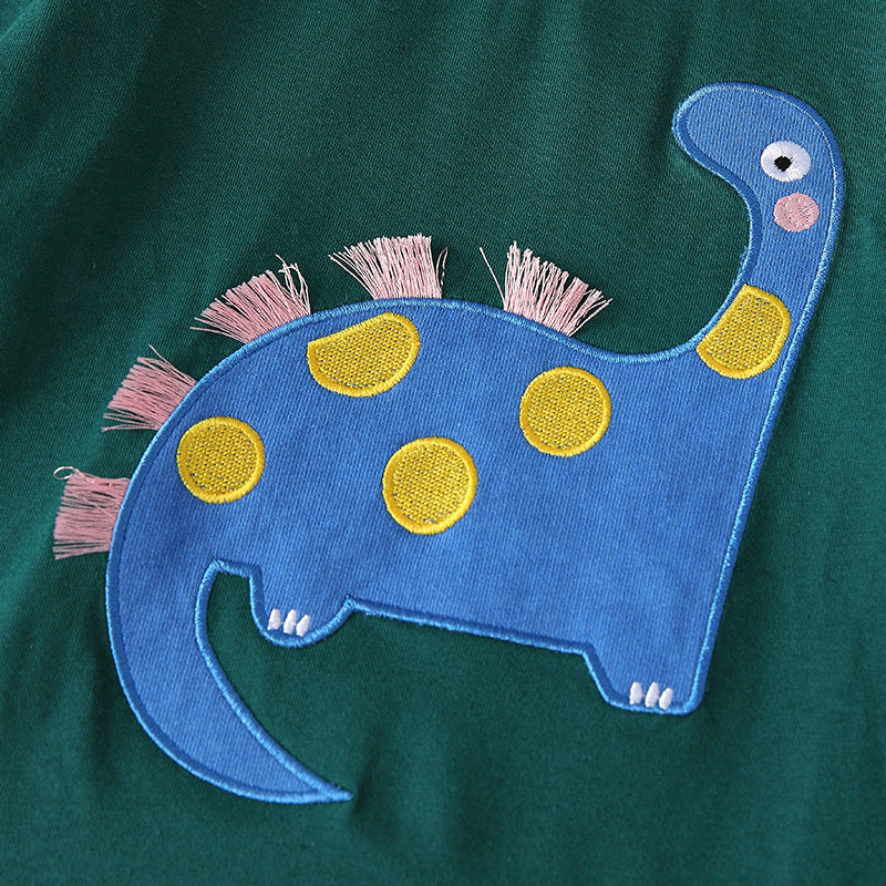 Spring and Autumn Boys Cartoon Pattern Long Sleeves Top and Plaid Pants Clothing Set, MyKids-USA®, Outfit Sets, MyKids-USA -  -  -  -  -  -  - 