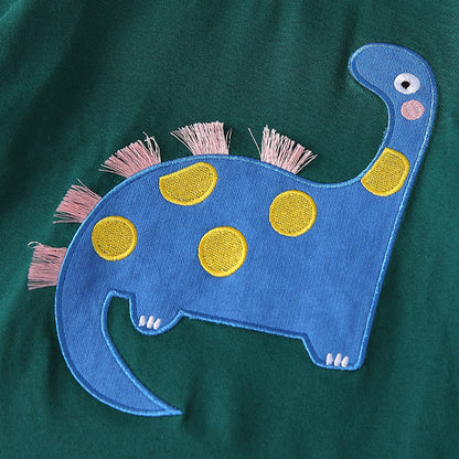 Spring and Autumn Boys Cartoon Pattern Long Sleeves Top and Plaid Pants Clothing Set, MyKids-USA®, Outfit Sets, MyKids-USA -  -  -  -  -  -  - 