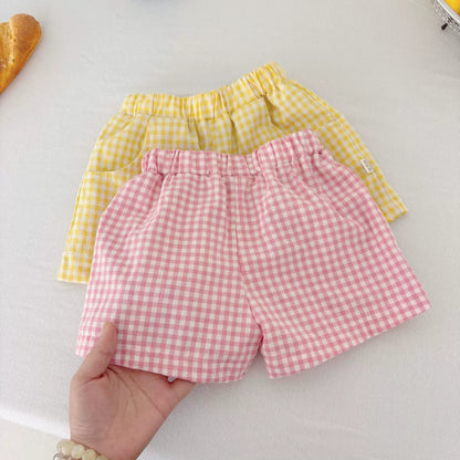 Summer Hot Selling Baby Kids Unisex Short Sleeves Cartoon Printed T-shirt and Plaid Shorts Clothing Set, MyKids-USA®, Baby & Toddler Outfits, MyKids-USA -  -  -  -  -  -  - 