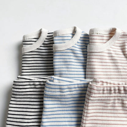 MyKids-USA® Arrival Summer Baby Kids Short Sleeves Striped T-shirt and Shorts Clothing Set