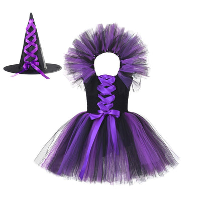 Halloween Witch Costume Set Dress with Hat, MyKids-USA®, Costume Sets, MyKids-USA - Size/Age - S (1-3Y) - Color - Purple -  -  - TR2508202310-C.