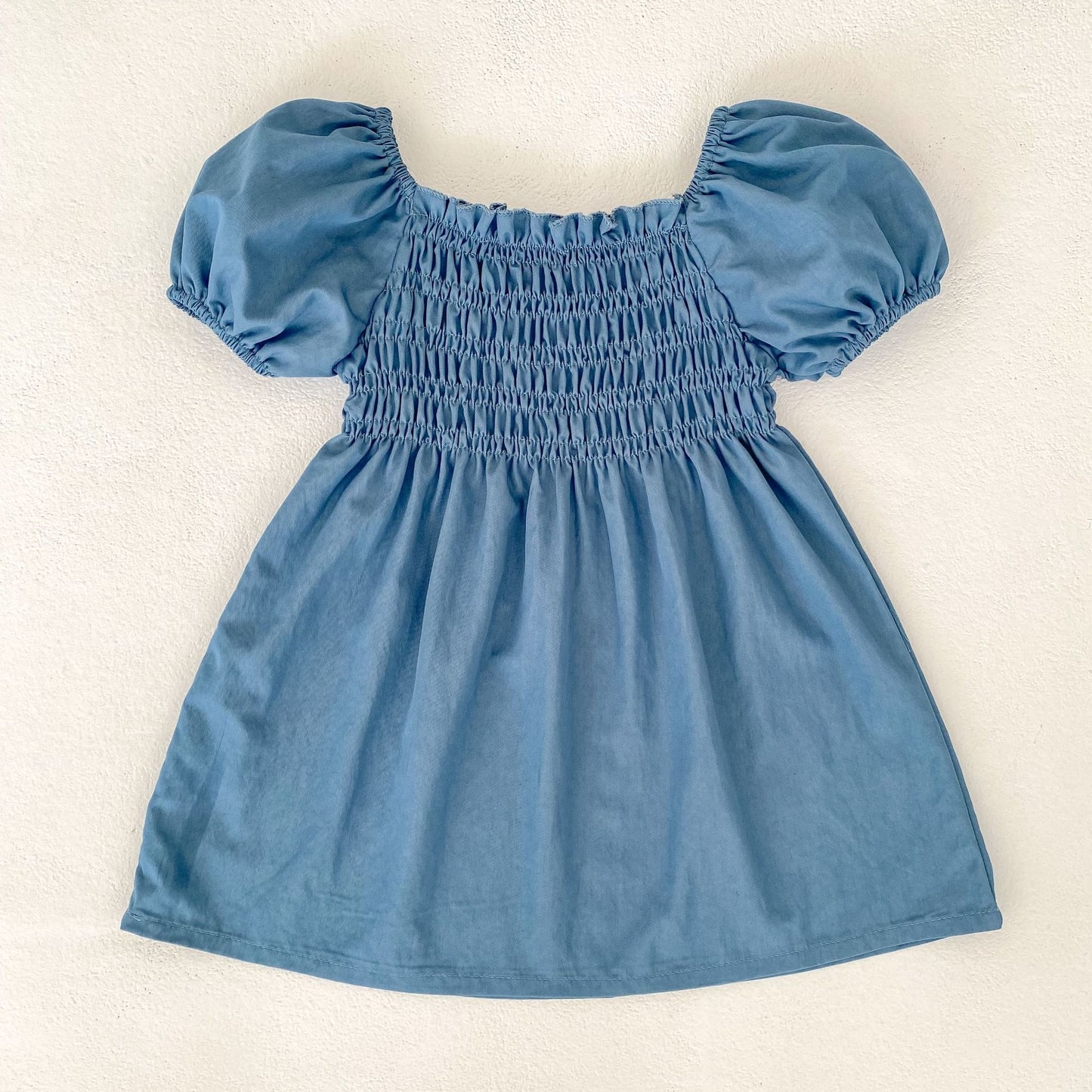 Summer Girls Solid Color Square Neck Short Sleeves Onesies and Dress – Princess Sister Matching Set, MyKids-USA®, Baby & Children's Outfits, MyKids-USA - Size/Age - 66 (3-6M) - Color - Blue -  -  - TR2604111224-A.