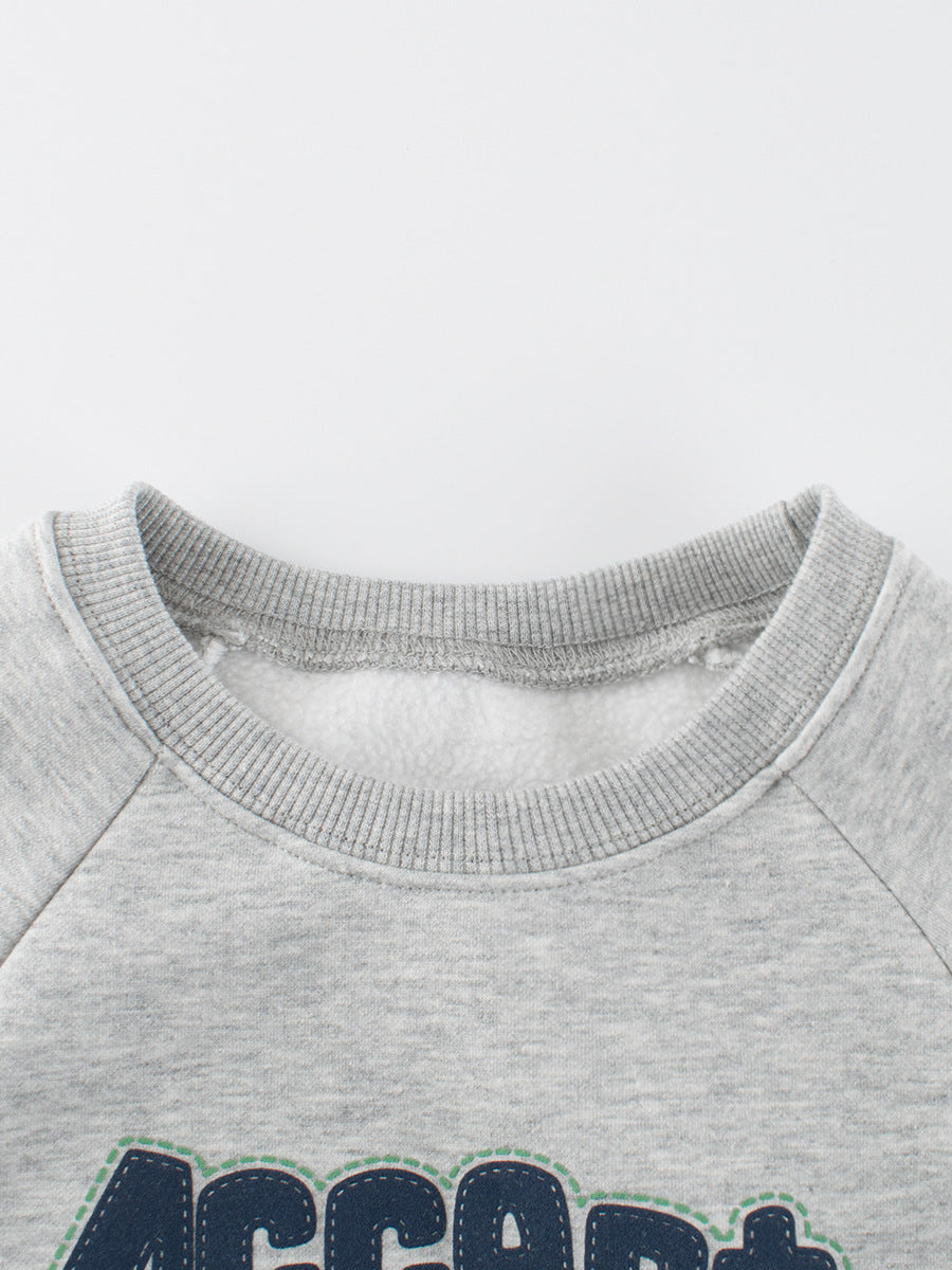 Autumn Baby Kids Boys Letters Pattern Color Patchwork Long Sleeves Crew Neck Top Pullover, MyKids-USA®, Baby & Toddler Outerwear, MyKids-USA -  -  -  -  -  -  - 