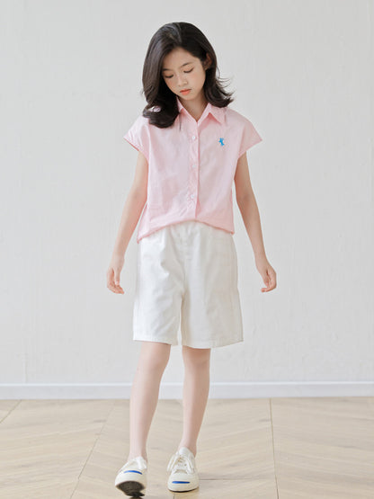 Arrival Summer Baby Kids Girls Short Sleeves Embroidered Shirt and Beige Shorts, MyKids-USA®, Baby & Children's Outfits, MyKids-USA -  -  -  -  -  -  - .
