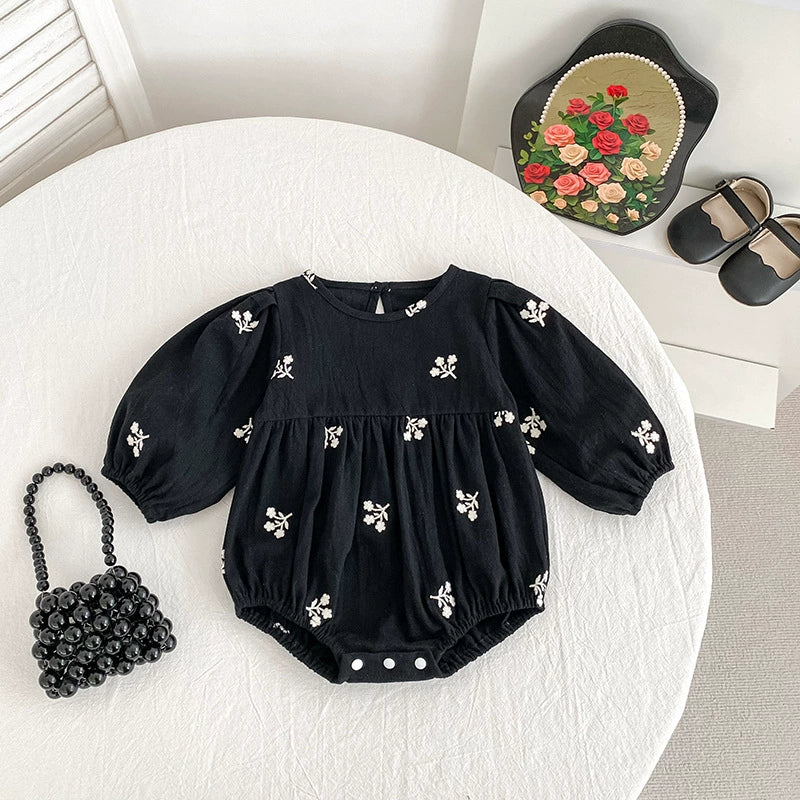 Autumn Baby Girls Floral Embroidery Pattern Long-sleeved Onesies and Dress – Princess Sister Matching Set, MyKids-USA®, Baby & Toddler Outfits, MyKids-USA -  -  -  -  -  -  - 