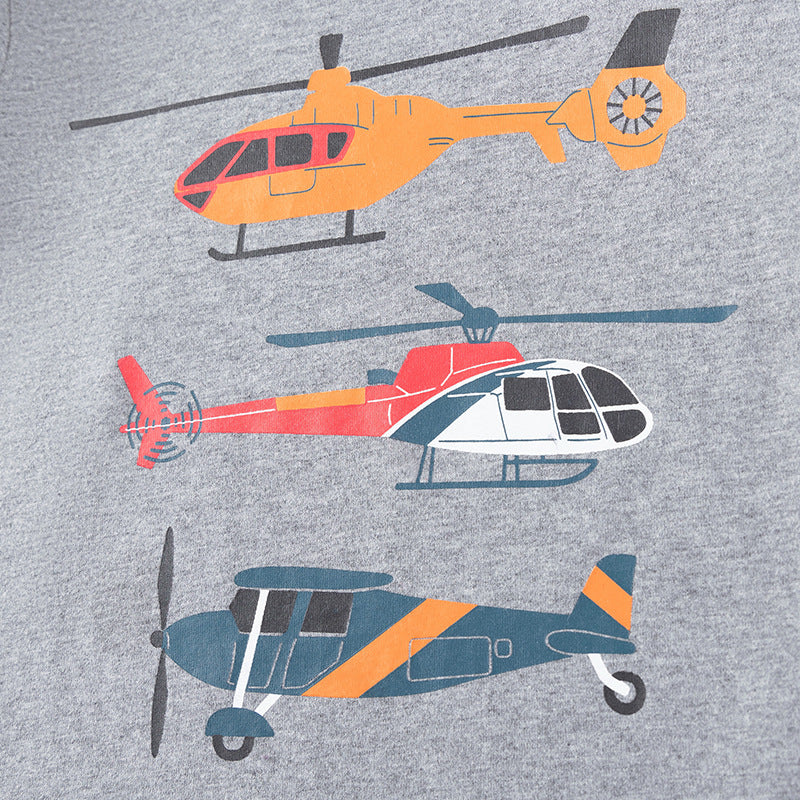 Autumn Arrival Kids Boys Aircrafts Cartoon Pattern Crew Neck Long Sleeves Top Sweatshirt, MyKids-USA®, Baby & Toddler Tops, MyKids-USA -  -  -  -  -  -  - 