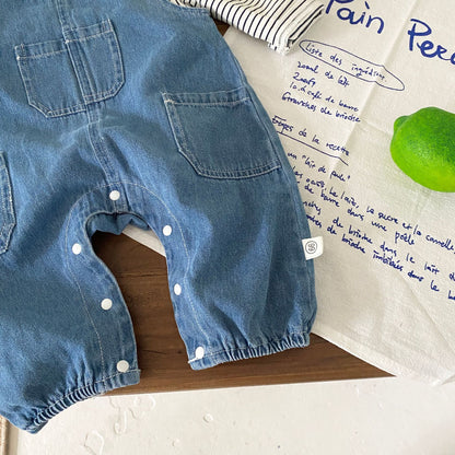 Spring and Autumn Baby Kids Unisex Striped Long Sleeves Top and Denim Sleeveless Overalls Clothing Set, MyKids-USA®, Baby & Toddler Outfits, MyKids-USA -  -  -  -  -  -  - 