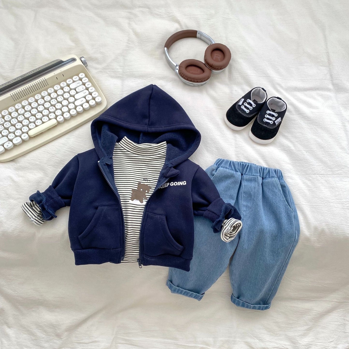 Arrival Baby Kids Unisex Letters Print Zip-up Hooded Thick Coat, MyKids-USA®, Baby & Toddler Outerwear, MyKids-USA -  -  -  -  -  -  - 