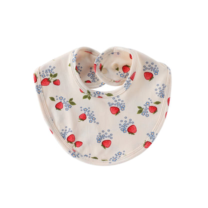Simple Fruits Pattern Cotton Bib, MyKids-USA®, Bibs, MyKids-USA - Size/Age - S (1-3Y) - Color - Apricot -  -  - TR25030181448-A.