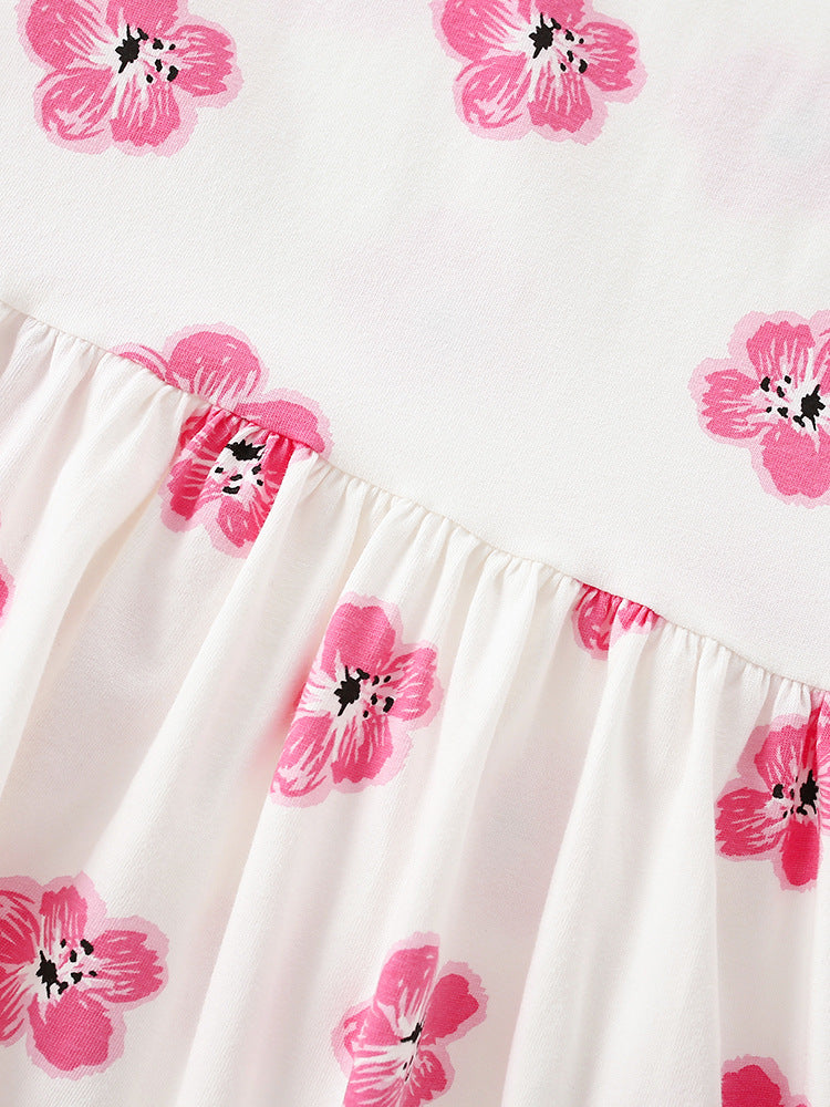 Summer Baby Kids Girls Sleeveless Floral Pattern Dress