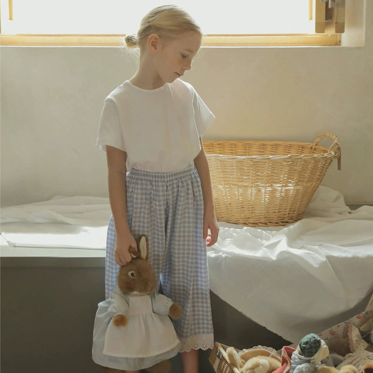 Summer Arrival Kids Girls Lace Decorated Plaid Pants, MyKids-USA®, Baby & Toddler Bottoms, MyKids-USA -  -  -  -  -  -  - 