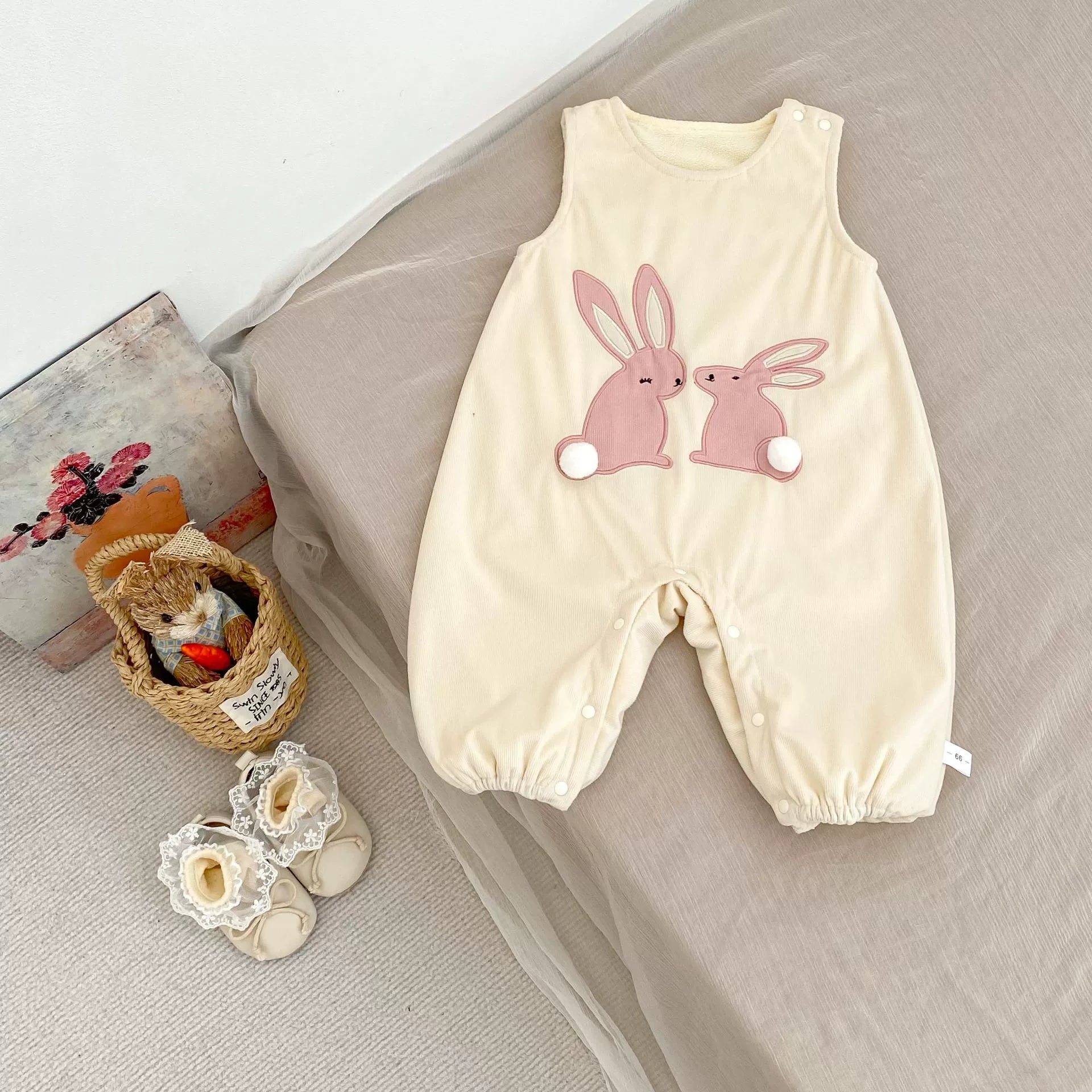 Spring and Autumn Baby Kids Girls Long Sleeves Fleece Top and Sleeveless Rabbits Pattern Overalls Clothing Set, MyKids-USA®, Baby & Toddler Dresses, MyKids-USA -  -  -  -  -  -  - 