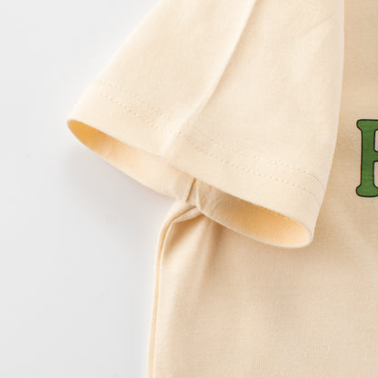 Summer Girls’ Colorful Cartoon and Letters Pattern T-shirt in European and American Style, MyKids-USA®, Baby & Toddler Tops, MyKids-USA -  -  -  -  -  -  - 