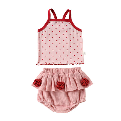 Summer Baby Kids Girls Sleeveless Cute Dots Pattern Vest and Bloomers Clothing Set, MyKids-USA®, Baby & Children's Outfits, MyKids-USA -  -  -  -  -  -  - .