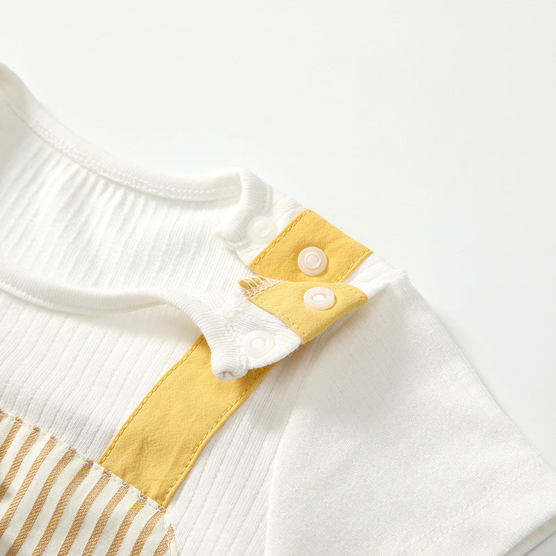 Summer Arrival Baby Girls Short Sleeves Cute Overalls Pattern Striped Onesies, MyKids-USA®, Baby One-Pieces, MyKids-USA -  -  -  -  -  -  - 