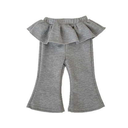 Arrival Baby Kids Girls Solid Color Flared Pants, MyKids-USA®, Baby & Toddler Bottoms, MyKids-USA - Size/Age - 73 (6-9M) - Color - Grey -  -  - TR2603011658-C.