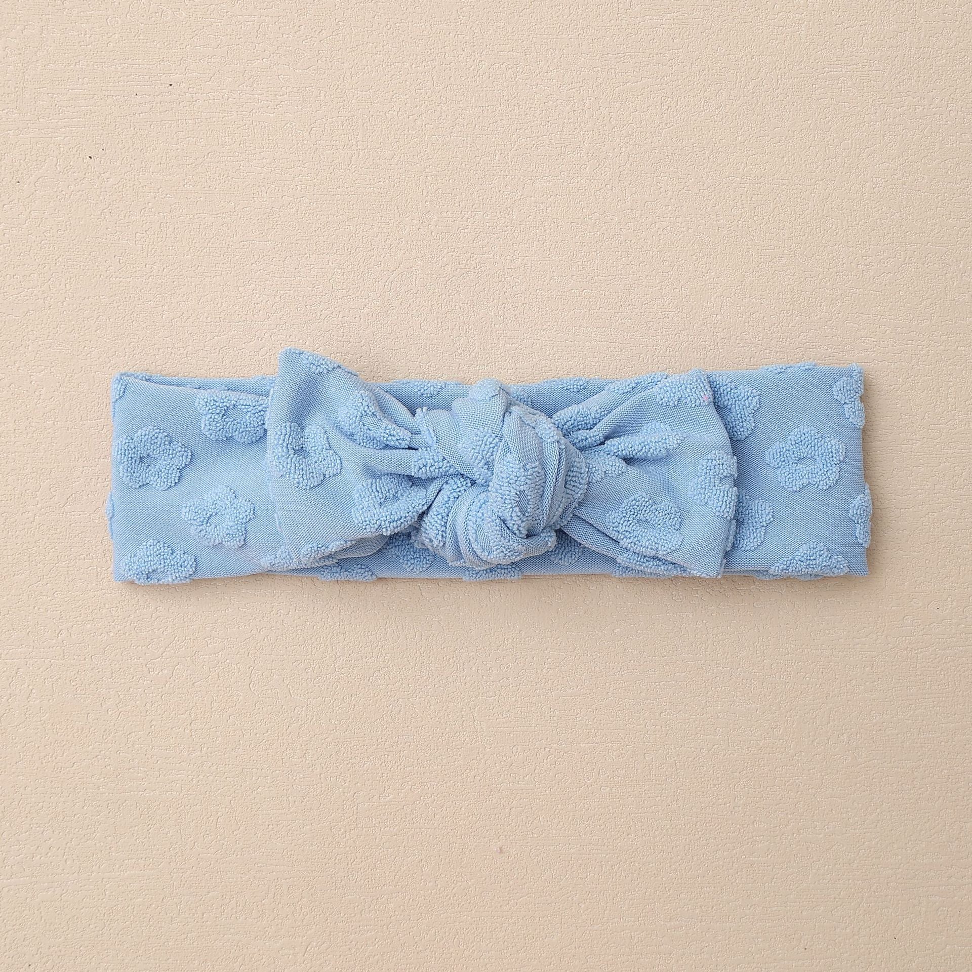 Elastic Baby Headband with Bow and Embroidered Flowers, MyKids-USA®, Hair Pins, Claws & Clips, MyKids-USA - Size/Age - Average Size (0-6Y） - Color - Blue -  -  - TR2411282304-A.