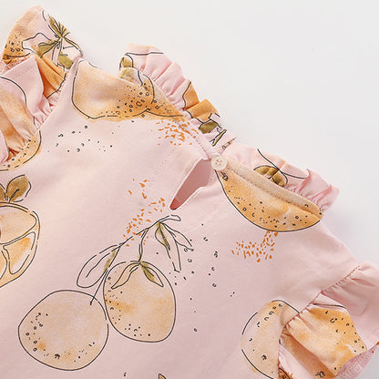 Summer Arrival Fruits Pattern Fly Sleeves Dress for Stylish Girls, MyKids-USA®, Baby & Toddler Dresses, MyKids-USA -  -  -  -  -  -  - 