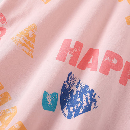 Summer Baby Kids Letters and Geometric Pattern T-shirt and Shorts Clothing Set for Girls, MyKids-USA®, Baby & Toddler Outfits, MyKids-USA -  -  -  -  -  -  - 