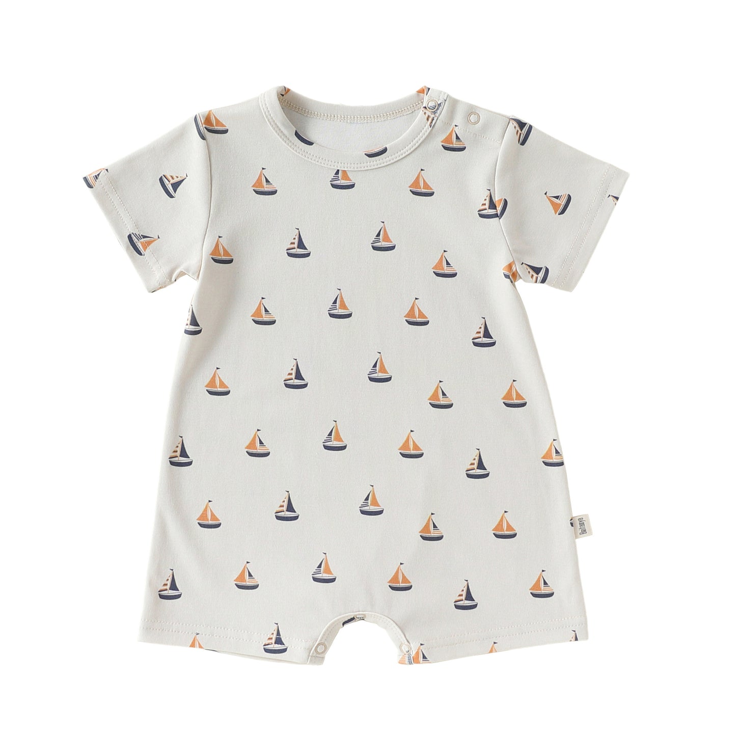 Summer Arrival Baby Short Sleeves Marine and Geometric Pattern Rompers, MyKids-USA®, Baby & Children's One-Pieces, MyKids-USA - Size/Age - 66 (3-6M) - Color - Beige -  -  - TR2605142342-A.