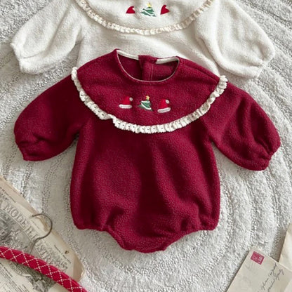 Winter and Spring Arrival Baby Unisex Fluffy Long Sleeves Christmas Pattern Bodysuit, MyKids-USA®, Baby One-Pieces, MyKids-USA - Size/Age - 66 (3-6M) - Color - Red -  -  - TR2601181937-B.