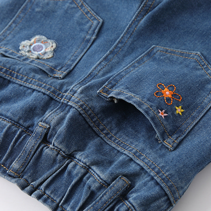 Arrival Autumn Baby Kids Girls Flowers and Cartoon Pattern Denim Pants, MyKids-USA®, Jeans, MyKids-USA -  -  -  -  -  -  - 
