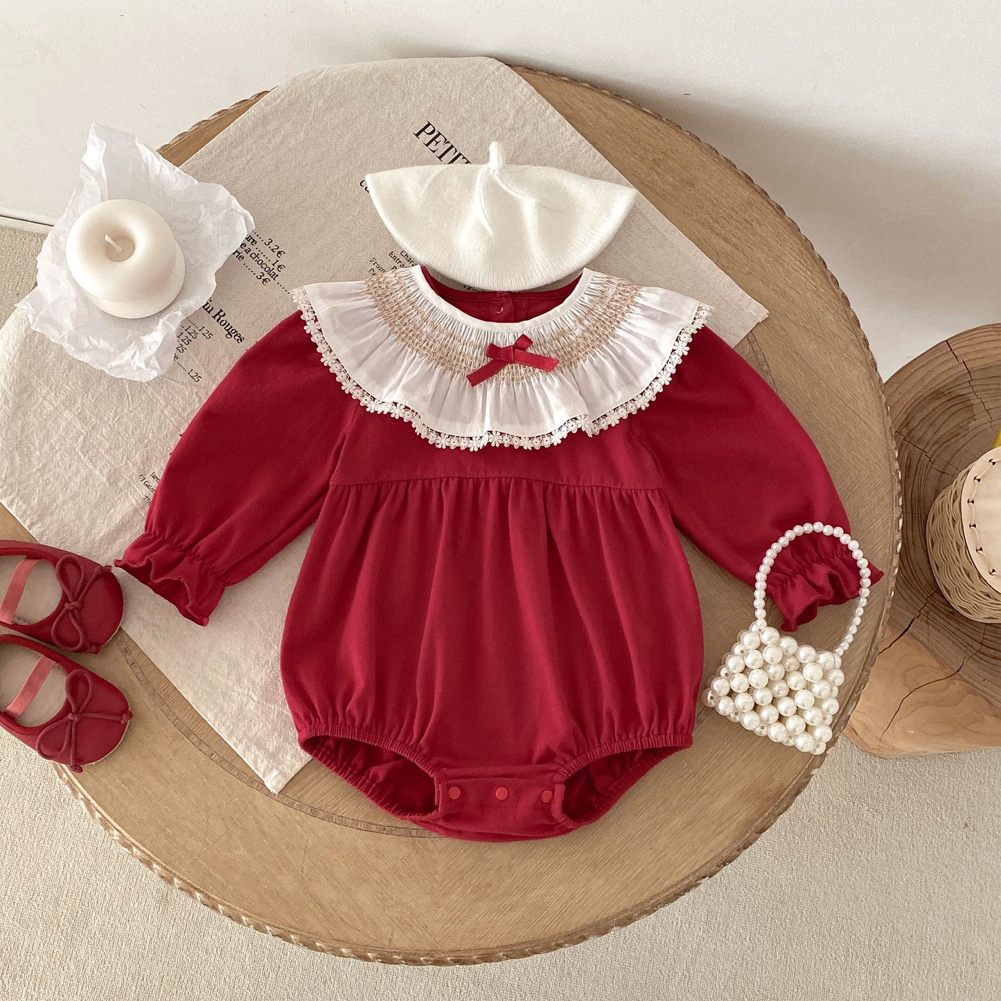 Spring Arrival Baby Girls Cute Floral Pattern Lace Trim Long Sleeves bodysuit, MyKids-USA®, Baby One-Pieces, MyKids-USA -  -  -  -  -  -  - .