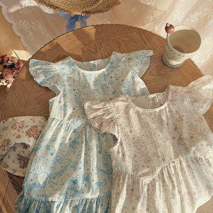 Summer Arrival Baby Girls Fly Sleeves Flowers Pattern Dress, MyKids-USA®, Baby & Children's Dresses, MyKids-USA -  -  -  -  -  -  - .
