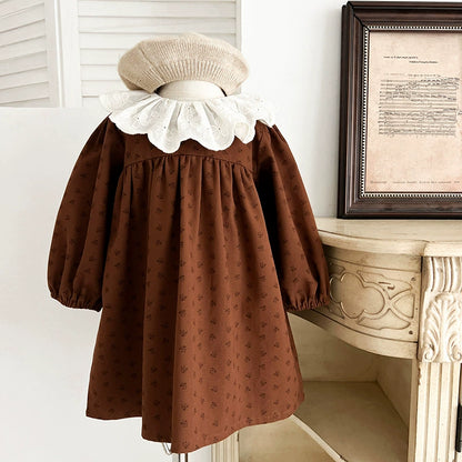 Autumn Baby Girls French Style Vintage Flowers Pattern Long-sleeved Onesies and Dress – Princess Sister Matching Set, MyKids-USA®, Baby & Toddler Dresses, MyKids-USA -  -  -  -  -  -  - 