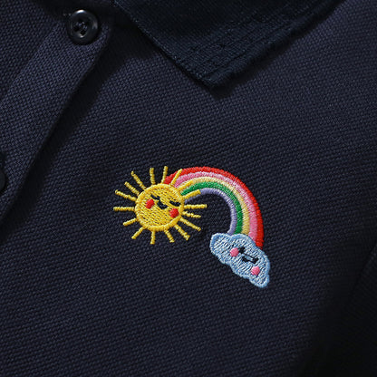 Summer Arrival Rainbow Pattern Short Sleeves Polo Dress for Stylish Girls, MyKids-USA®, Baby & Toddler Dresses, MyKids-USA -  -  -  -  -  -  - 