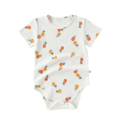 Summer Arrival Baby Girls Short Sleeves Fruits Pattern Bodysuit, MyKids-USA®, Bodysuits, MyKids-USA - Size/Age - 66 (3-6M) - Color - Orange -  -  - TR2605232243-B.