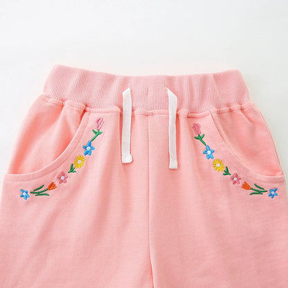 Summer Arrival Baby Kids Girls Cotton Casual Style Flowers Pattern Embroidered Shorts, MyKids-USA®, Shorts, MyKids-USA -  -  -  -  -  -  - 