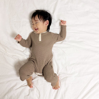 MyKids-USA® Autumn Arrival Baby Kids Long Sleeves Color Patchwork Rompers