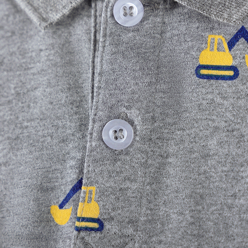 Spring and Autumn Boys Excavators Cartoon Pattern Long Sleeves Polo Shirt and Pants Clothing Set, MyKids-USA®, Baby & Toddler Outfits, MyKids-USA -  -  -  -  -  -  - 