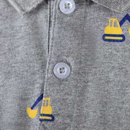 Spring and Autumn Boys Excavators Cartoon Pattern Long Sleeves Polo Shirt and Pants Clothing Set, MyKids-USA®, Baby & Toddler Outfits, MyKids-USA -  -  -  -  -  -  - 