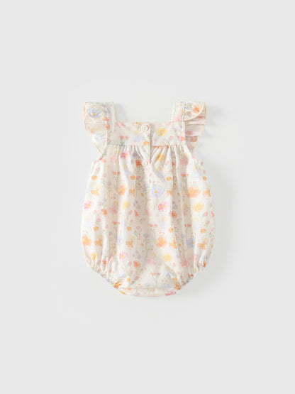 Summer Arrival Baby Girls Sleeveless Floral Pattern Bodysuits