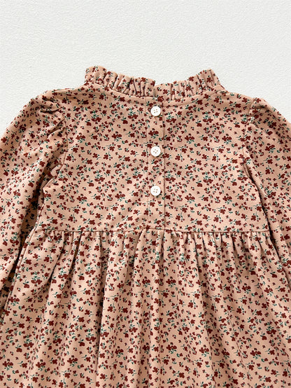 Spring and Autumn Corduroy Long-sleeved Dress with Ruffle Neck for Stylish Girls, MyKids-USA®, Baby & Toddler Dresses, MyKids-USA -  -  -  -  -  -  - 