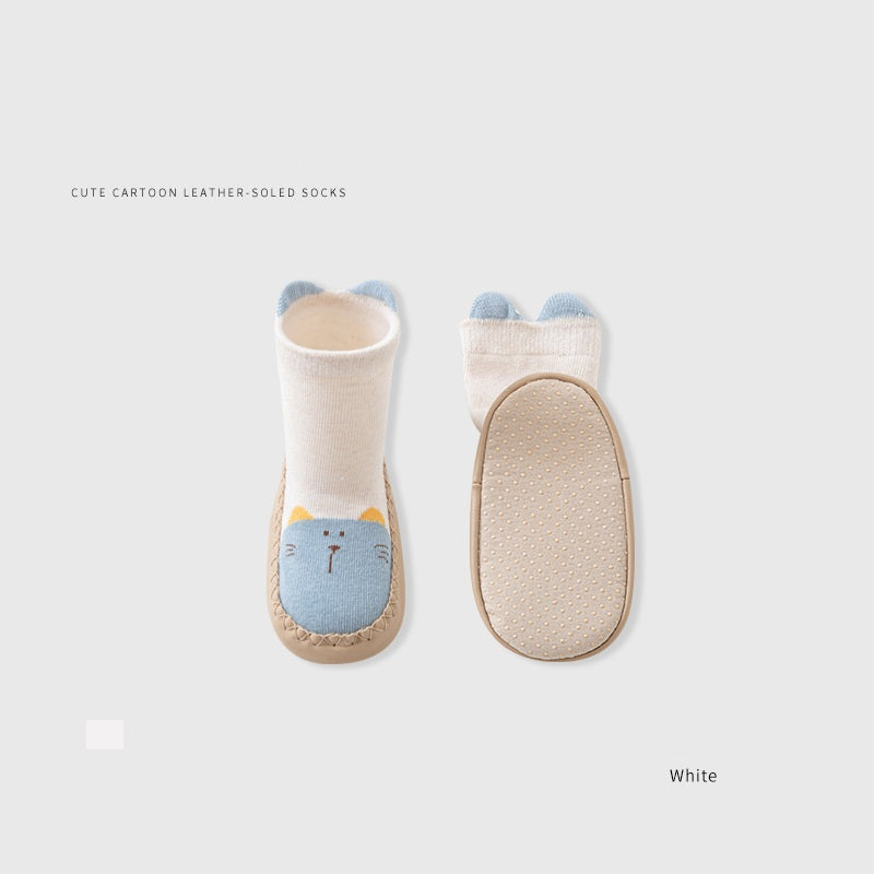 Arrival Autumn and Winter Toddler Walking Socks, Floor Shoe Socks, Cartoon Cute Baby Anti-slip Walking Shoes from 11cm, MyKids-USA®, First Steps & Crawlers, MyKids-USA - Size/Age - insole length 11.00 cm - Color - White -  -  - TR2511142312-D