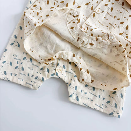 Summer Arrival Baby Boys Cartoon and Letters Pattern Short Sleeves Rompers with Turn-down Collar, MyKids-USA®, Baby One-Pieces, MyKids-USA -  -  -  -  -  -  - 