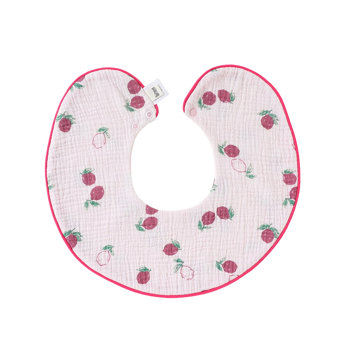 Adorable Fruits Printed Pattern Snap-on Round Shaped Bib, MyKids-USA®, Bibs, MyKids-USA - Size/Age - S (0-1Y) - Color - Purple -  -  - TR2605202216-D.